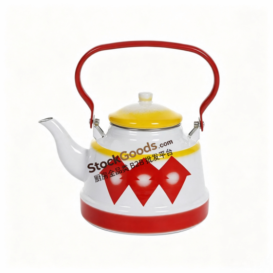 GüzelEmaye High Quality Arabic Style Enamel Kettle, Metal Handle, Multiple Sizes & Styles Available